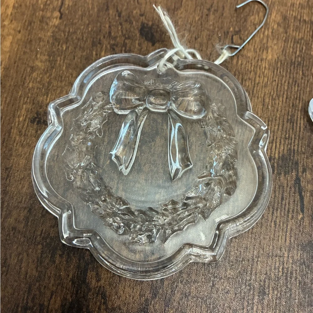 Pair of Vintage Crystal Christmas Ornaments